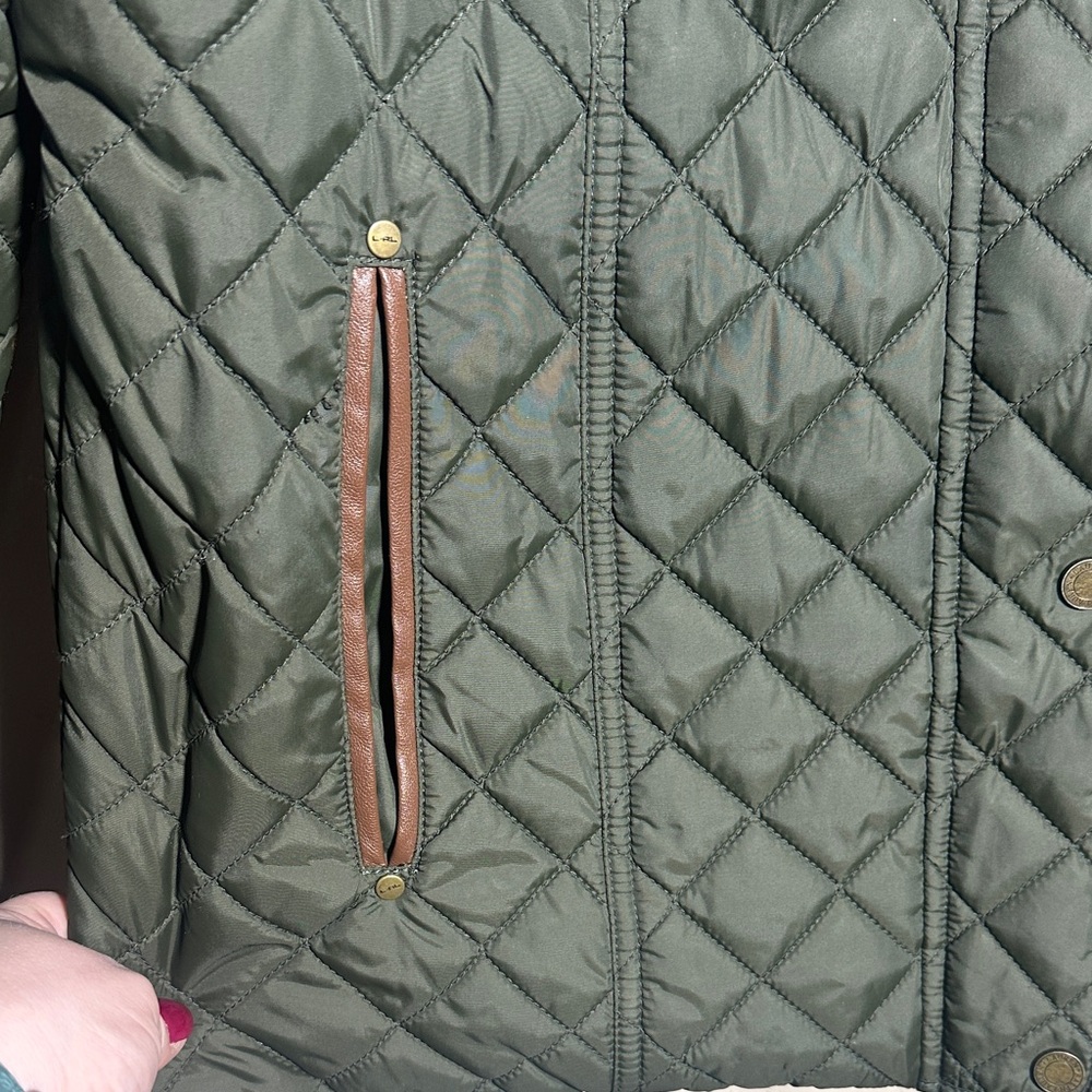 Ralph Lauren Women’s Medium Olive‎ Green Quilted Barn Jacket - Picture 10 of 10